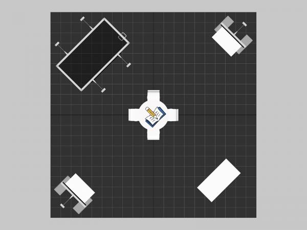 RENTAL | RE-9209 Gravitee Modular Island Exhibit -- Plan View